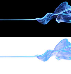 Poster - glowing azure ribbons twist, resembling the invisible forces of data moving through the ether, cyber