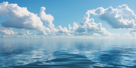 Naklejka na meble The sky is blue and cloudy. The water is calm and clear. The clouds are scattered throughout the sky
