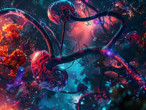 Abstract Colorful Organic Structure.