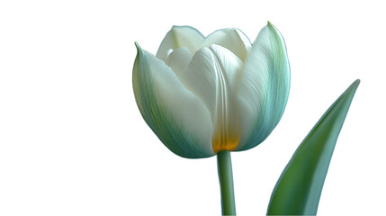 Poster - Elegant White Tulip with Green Veins for Your Spring Designs