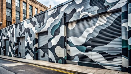 rhythmic abstract grey camouflage street art urban landscape