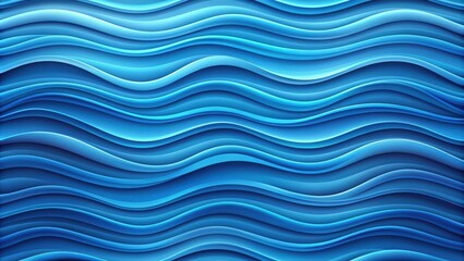 Poster - blue wavy pattern with a render, abstract, background, creative, design, digital, decoration, flowin