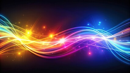 Aufkleber - Abstract background of energy light lines flowing in vibrant colors, energy, light, lines, flow, abstract, background