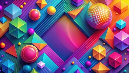 Aufkleber - Abstract background with vibrant colors and geometric shapes, abstract, background, colorful, vibrant, shapes, design