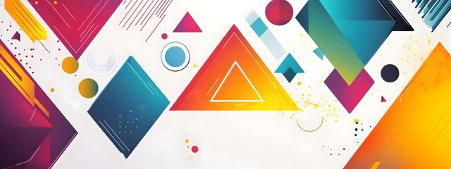 Wall Mural - Abstract background with colorful triangles and geometric shapes