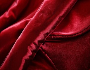 Poster - Red suede leather as a backdrop. red velvet texture., generative IA