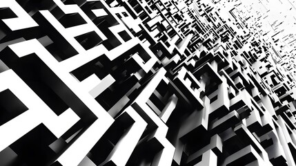 Poster - A complex maze of pixels and data, where the movement from one frame to the next is manipulated to create surreal, disorienting paths that defy logic and gravity