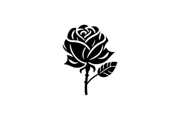 Elegant Rose silhouette vector illustration.
