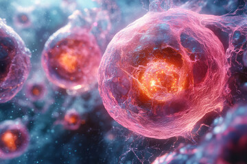 Poster - A concept poster for a science conference on the future of nanotechnology in medicine and its potential to revolutionize healthcare,