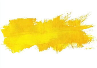 Poster - Abstract watercolor with vibrant yellow color splashed on white.