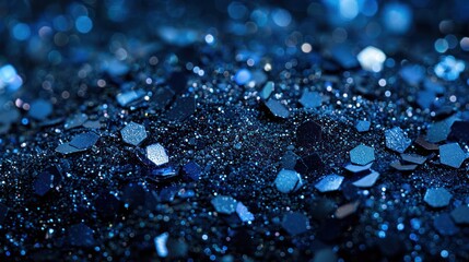 Wall Mural - Glittering Navy Shine: Sparkling Beauty in Blue