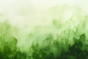 Poster - hand painted abstract image with green ink and watercolor textures. paint leaks and opacity effects.