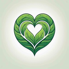 Wall Mural - heart and leaf logo