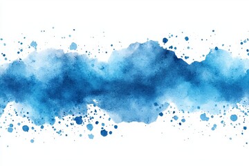 Sticker - An abstract watercolor blue background isolated on white