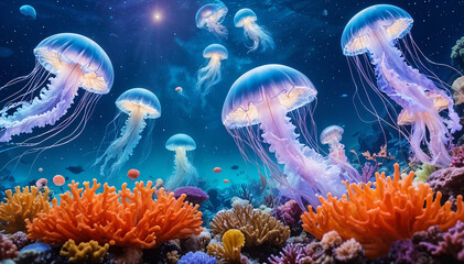 underwater, fish, coral, sea, reef, water, ocean, blue, jellyfish, aquarium, tropical, marine, anima