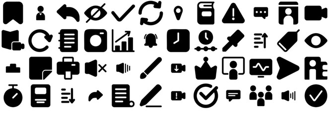 A Collection Of Education Filled Icons Silhouette Vector Logo Design Containing Book,Right,Arrow,Class,Education Pictograms And Infographics Design Elements Vector Illustration