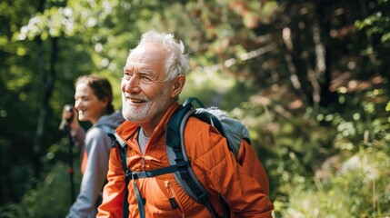 Wall Mural - therapeutic benefits of outdoor activities for middle-aged adults.