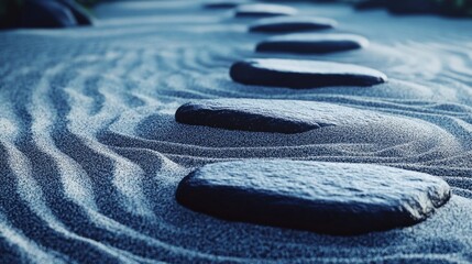 Zen Path in Rocks - Tranquility at the Beach