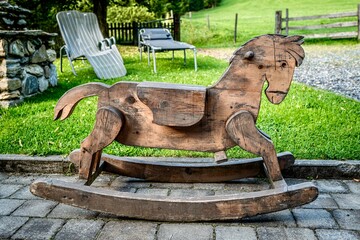 Wooden rocking horse for children