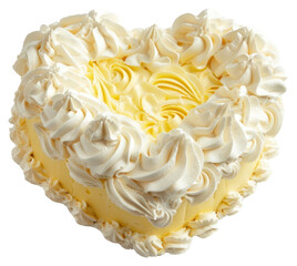 Poster - PNG Heart-shaped vanilla cream cake