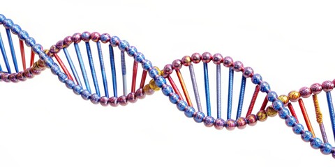 Aufkleber - DNA double helix structure isolated on white background, genetics, biology, science, DNA molecule