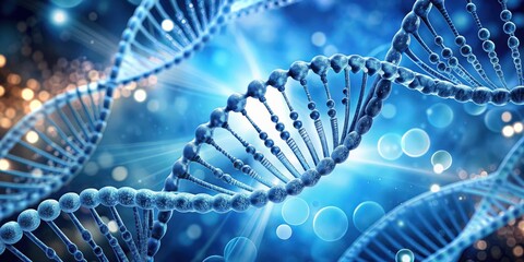 Aufkleber - DNA strand on a scientific background, genetics, biology, molecule, helix, double helix, genes, chromosome