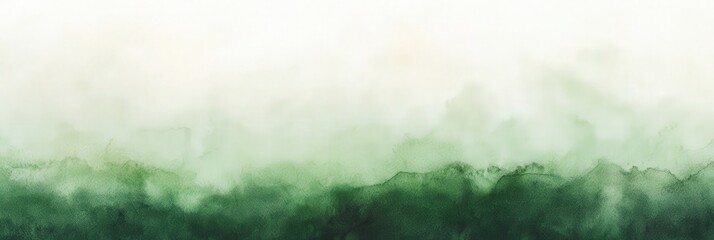 Sticker - Abstract Watercolor Background with Green and White Colors