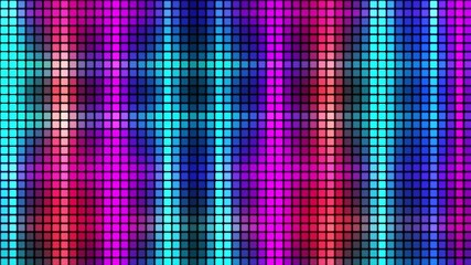 Leinwandbilder - Abstract animated background of multi-colored squares. Abstract gradient background. Pixel background for web design. Small squares of computer mosaic. 3D rendering. Abstract animation 4K