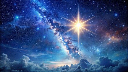 Wall Mural - skyscape scene featuring a spackle star and galaxy , sky, stars, galaxy, night, astronomy, space, ce