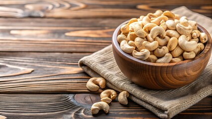 Bowl of cashew nuts on wooden board , cashews, bowl, nuts, wooden, board, healthy, snack, food, organic, vegetarian, vegan