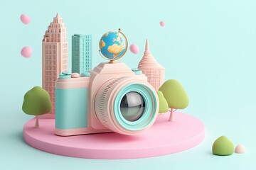 World Photography Day with World Map Background, photographer taking photo. World Photography Day social media banner and instagram banner post design