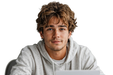 Wall Mural - Close-up of a smiling, handsome young man, isolated on a transparent background