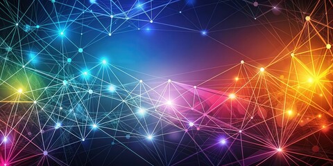 Poster - abstract geometric background with interconnected lines and shapes , plexus, mesh, backdrop, network