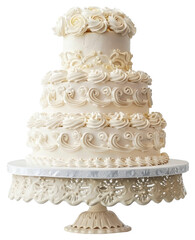 Wall Mural - PNG Elegant tiered wedding cake