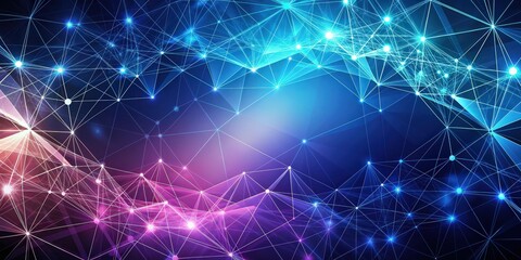 Leinwandbilder - Abstract geometric background with plexus mesh design , technology, connection, futuristic, network, digital, innovation