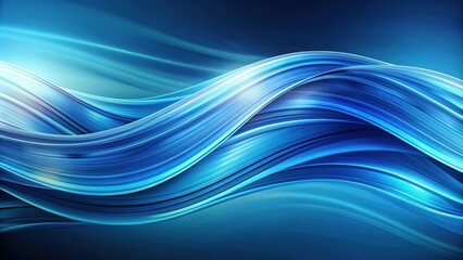 Wall Mural - Abstract blue wave background with flowing lines and curves, blue, wave, abstract, background, flowing, lines, curves, smooth