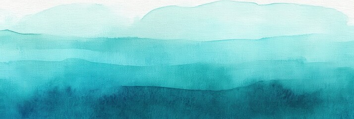 Canvas Print - Abstract Watercolor Background with Shades of Blue