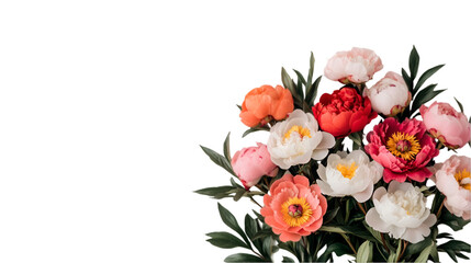 Poster - Colorful Peonies on Black Background: Perfect for Greeting Cards and Invitations