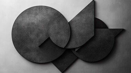 Poster - A minimalist design featuring overlapping geometric shapes in a monochromatic palette, creating a sense of depth and dimension.