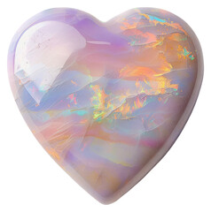 Sticker - PNG Colorful heart-shaped opal gemstone