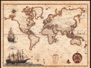  An Intriguing Journey Through Columbus's Routes: Discover the Historical World Map of Exploration and Adventure with Detailed Imagery.