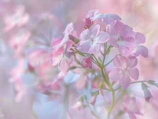 Poster - Soft Pink Flowers in Bloom.