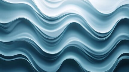 Wall Mural - Abstract blue waves in a fluid, textured pattern illuminated by soft light