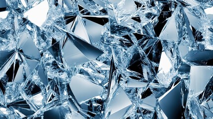 Aufkleber - shattered glass pieces reflecting light in an abstract arrangement