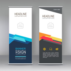 Poster - vertical banner stand template design.