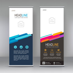 Poster - x-banner and flag-banner advertising banner stand template design