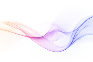 Poster - This image features colorful, flowing wave patterns blending from purple to orange, representing motion and fluidity in an abstract style.