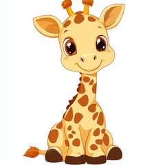 Clipart of a cute baby giraffe with spots, vector illustration 