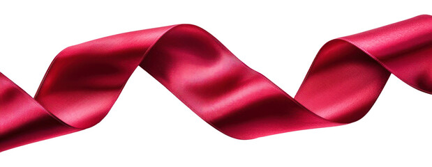 Canvas Print - PNG Shiny red satin ribbon backgrounds silk white background.