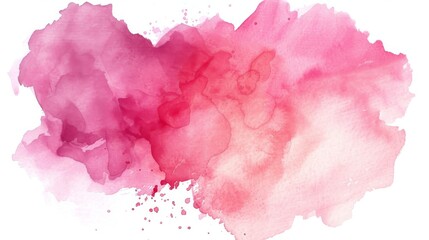 Wall Mural - An abstract pink watercolor stain on a white background